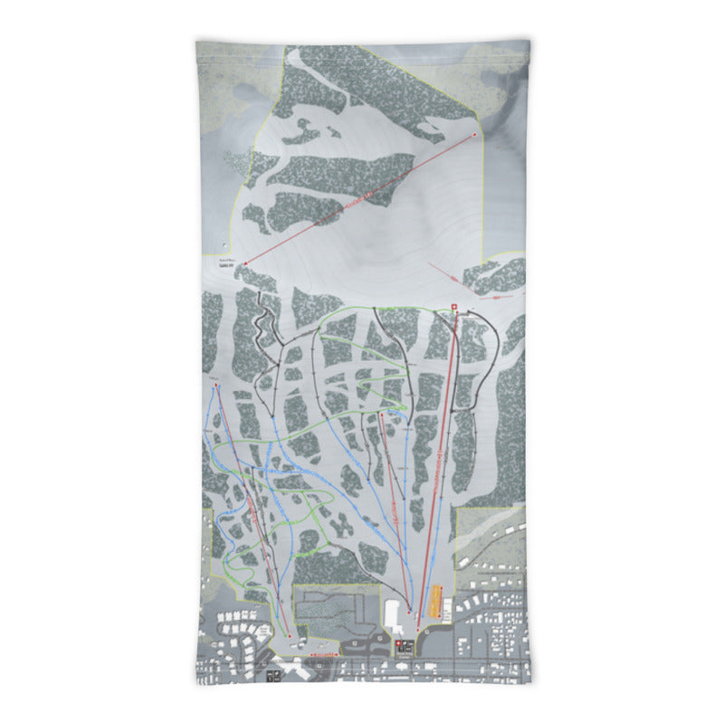 Snow King, Wyoming Ski Trail Map Printed Neck Gaiter - Powderaddicts