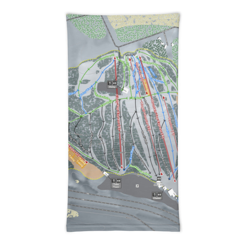 Cascade Mountain, Wisconsin Ski Trail Map Printed Neck Gaiter - Powderaddicts