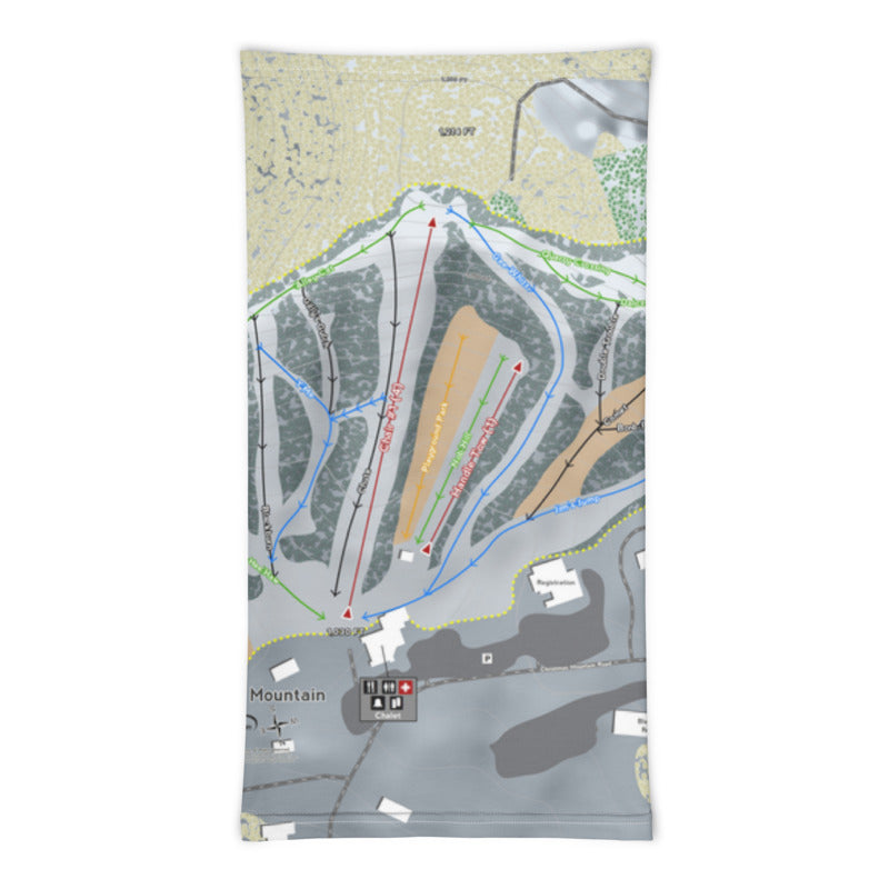 Christmas Mountain, Wisconsin Ski Trail Map Printed Neck Gaiter - Powderaddicts