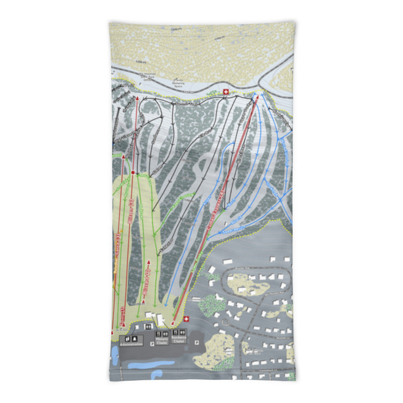 Granite Peak, Wisconsin Ski Trail Map Printed Neck Gaiter - Powderaddicts