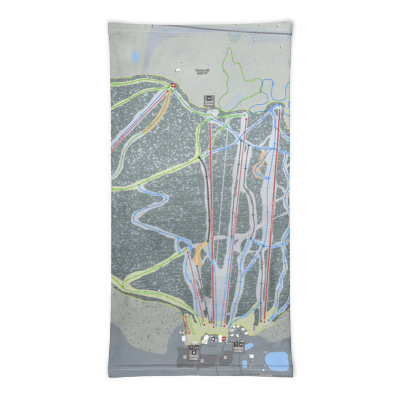 Bristol Mountain, New York Ski Trail Map Printed Neck Gaiter - Powderaddicts