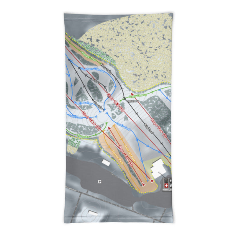 Little Switzerland, Wisconsin Ski Trail Map Printed Neck Gaiter - Powderaddicts