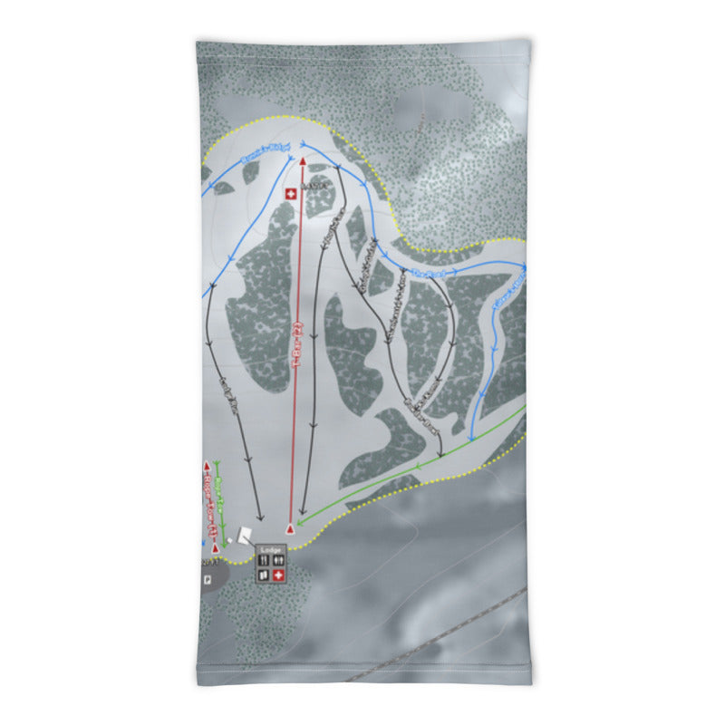 Cedar Pass, California Ski Trail Map Printed Neck Gaiter - Powderaddicts