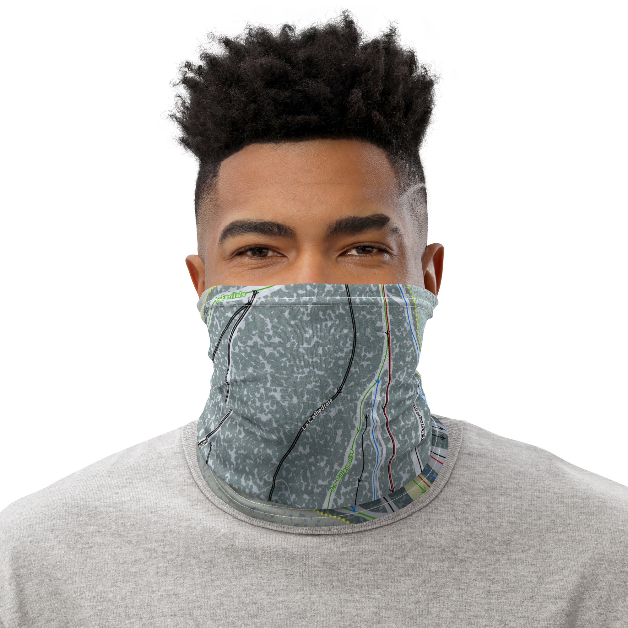 MASSIF DU SUD, QUEBEC SKI TRAIL MAP Neck Gaiter