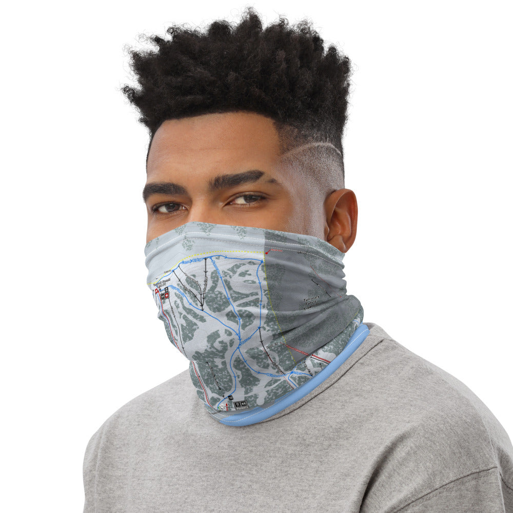 Tamarack, Idaho Ski Trail Map Printed Neck Gaiter - Powderaddicts