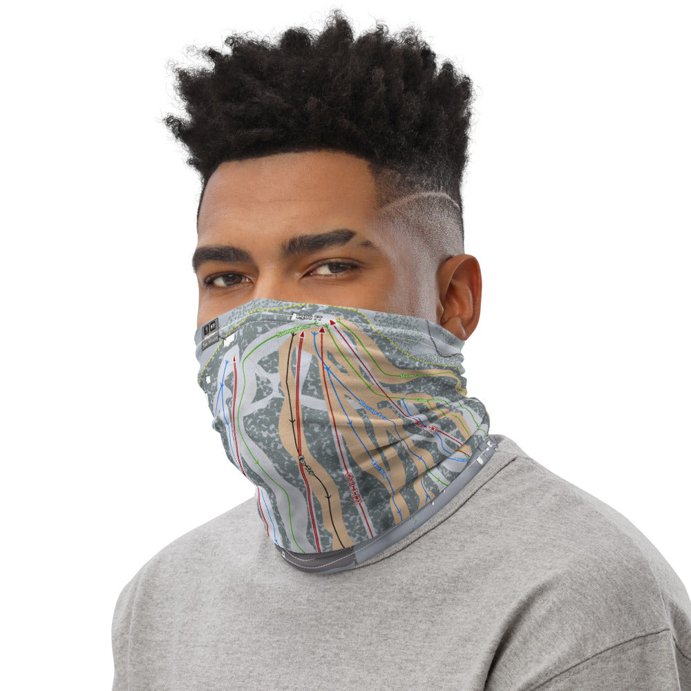 Snow Summit, California Ski Trail Map Printed Neck Gaiter - Powderaddicts