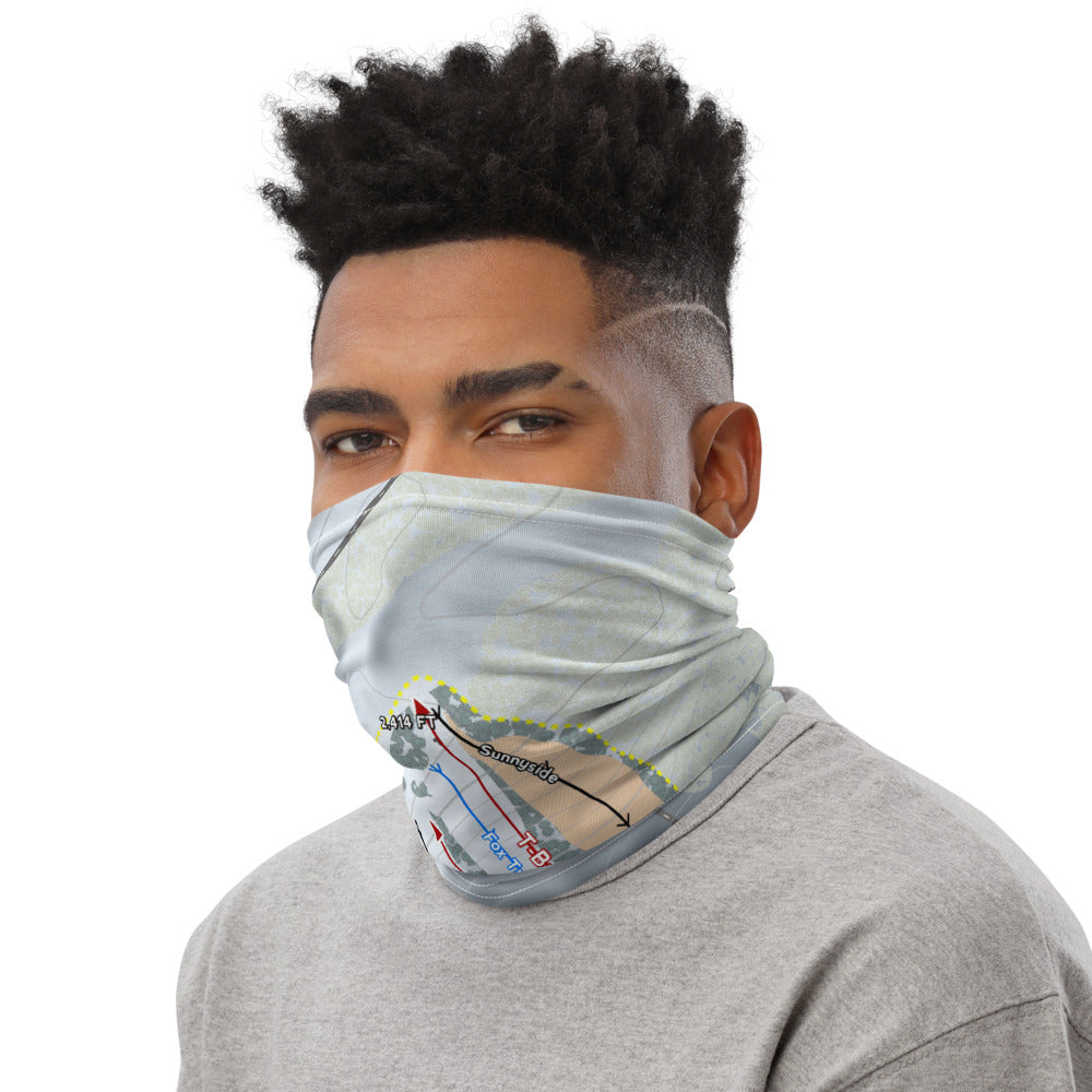 Bottineau, North Dakota Ski Trail Map Printed Neck Gaiter - Powderaddicts
