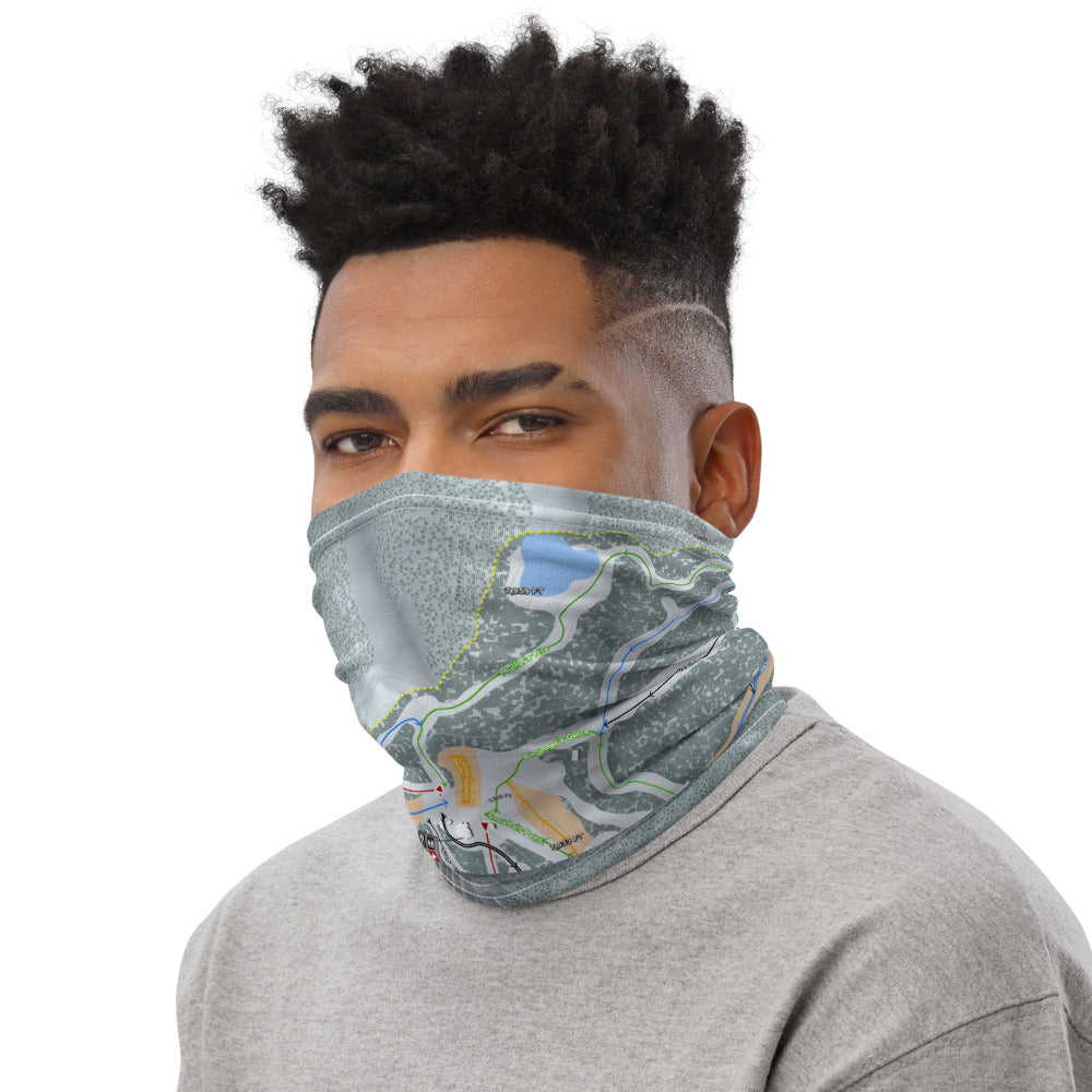 Mt. Baldy, California Ski Trail Map Printed Neck Gaiter - Powderaddicts