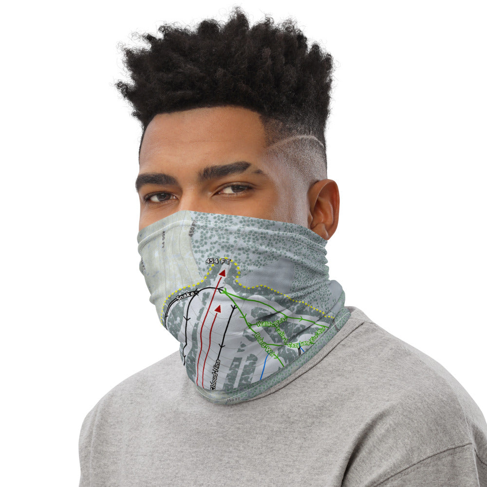 Hermon Mountain, Maine Ski Trail Map Printed Neck Gaiter - Powderaddicts