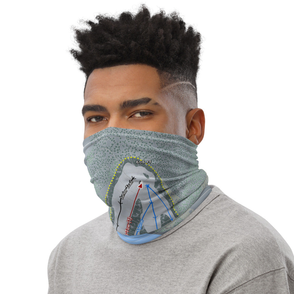 Spruce Mountain, Maine Ski Trail Map Printed Neck Gaiter - Powderaddicts