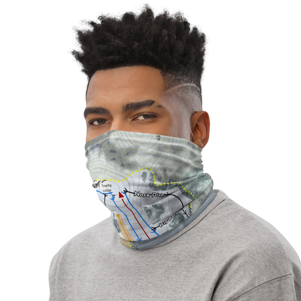 Mont Du Lac, Wisconsin Ski Trail Map Printed Neck Gaiter - Powderaddicts