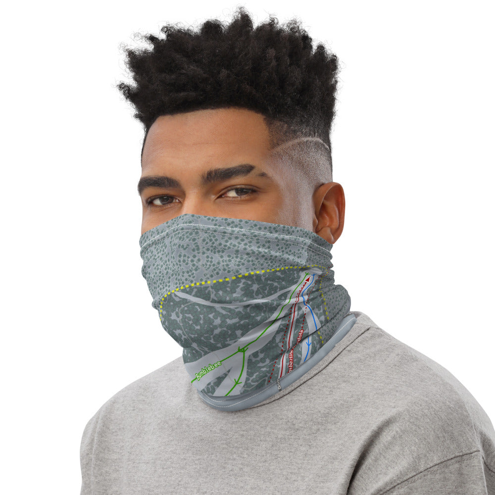 Summit, Oregon Ski Trail Map Printed Neck Gaiter - Powderaddicts