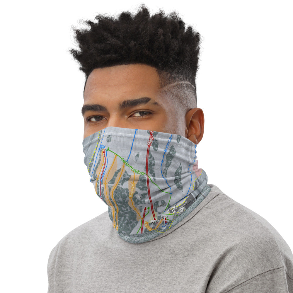 Timberline, Oregon Ski Trail Map Printed Neck Gaiter - Powderaddicts