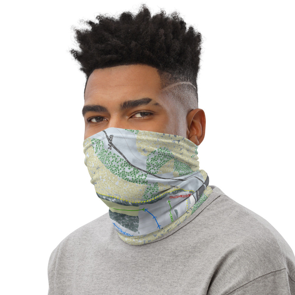 Chestnut Mountain, Illinois Ski Trail Map Printed Neck Gaiter - Powderaddicts