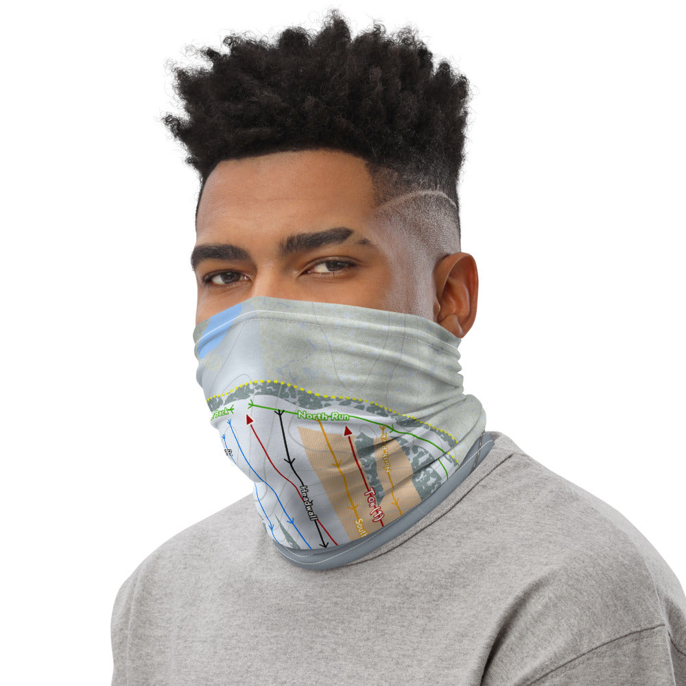Powder Ridge, Minnesota Ski Trail Map Printed Neck Gaiter - Powderaddicts