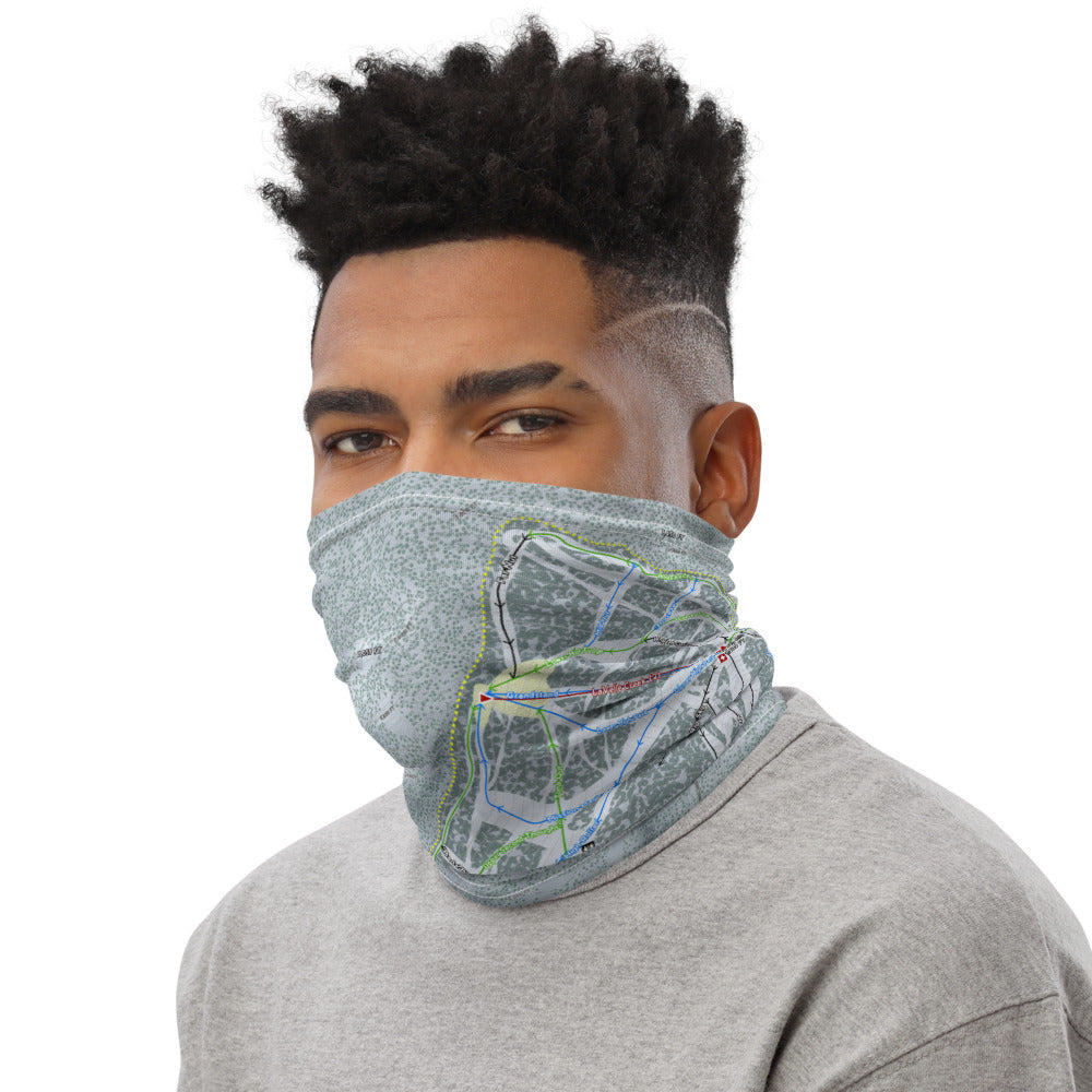 Montana Snowbowl, Montana Ski Trail Map Printed Neck Gaiter - Powderaddicts
