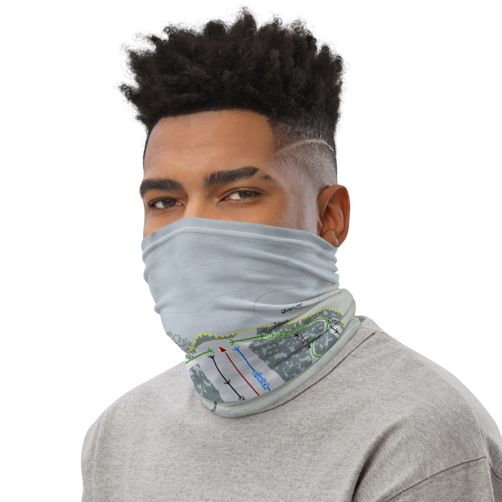 Bald Mountain, Idaho Ski Trail Map Printed Neck Gaiter - Powderaddicts