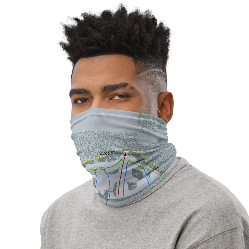 Snowhaven, Idaho Ski Trail Map Printed Neck Gaiter - Powderaddicts