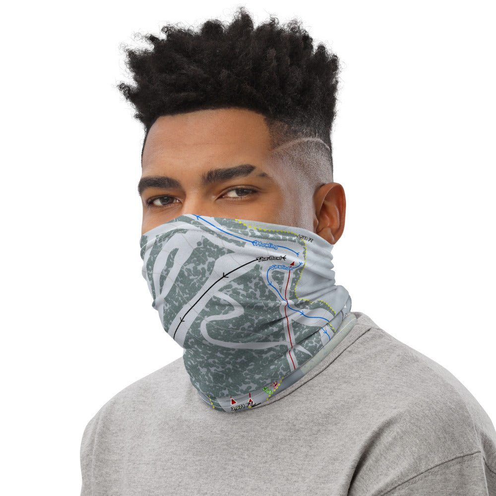 Wolf Ridge, North Carolina Ski Trail Map Printed Neck Gaiter - Powderaddicts