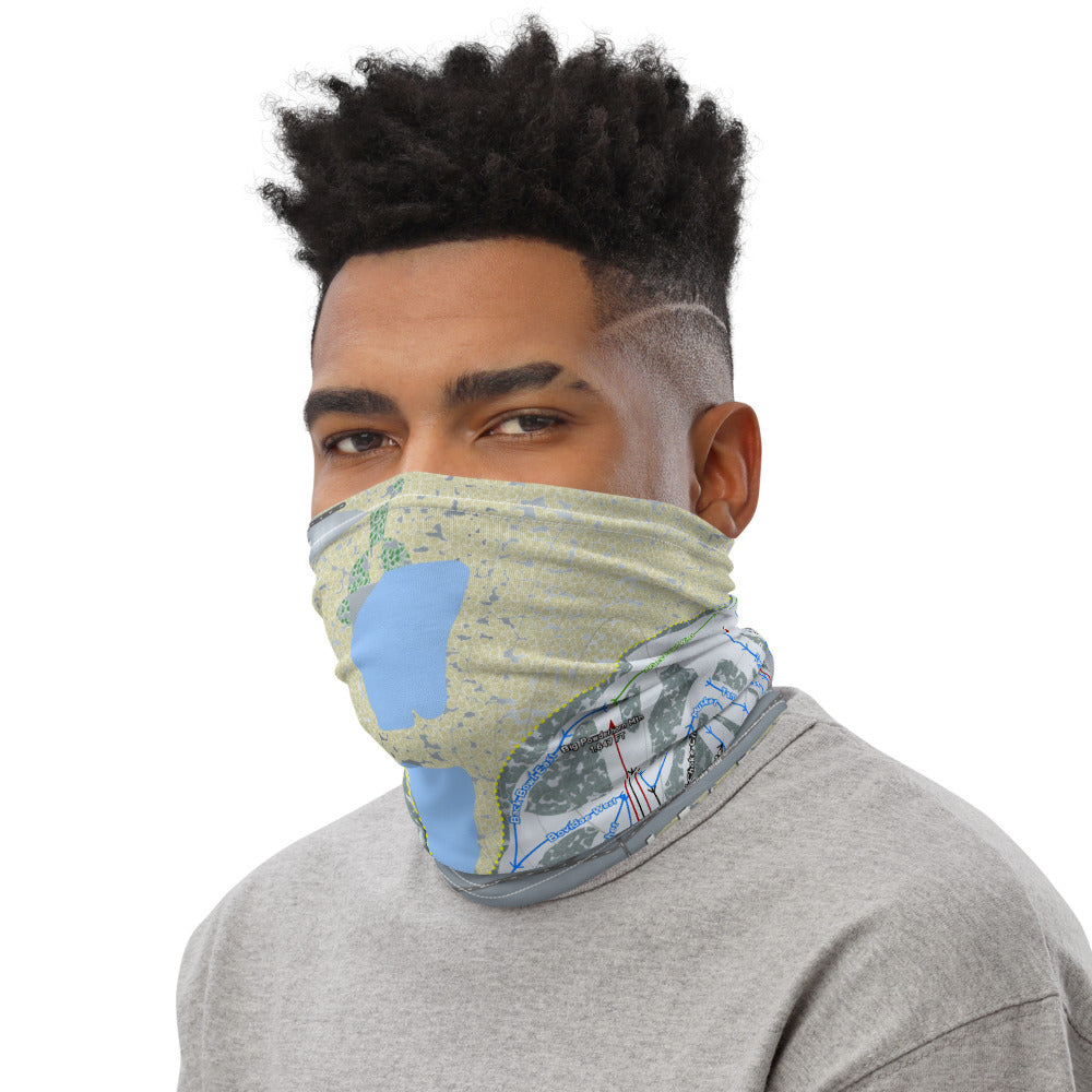 Big Powderhorn, Michigan Ski Trail Map Printed Neck Gaiter - Powderaddicts
