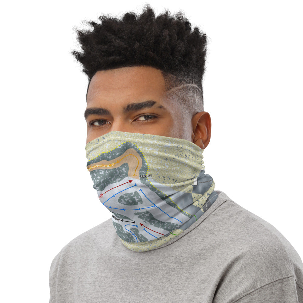 Hickory Hills, Michigan Trail Map Printed Neck Gaiter - Powderaddicts