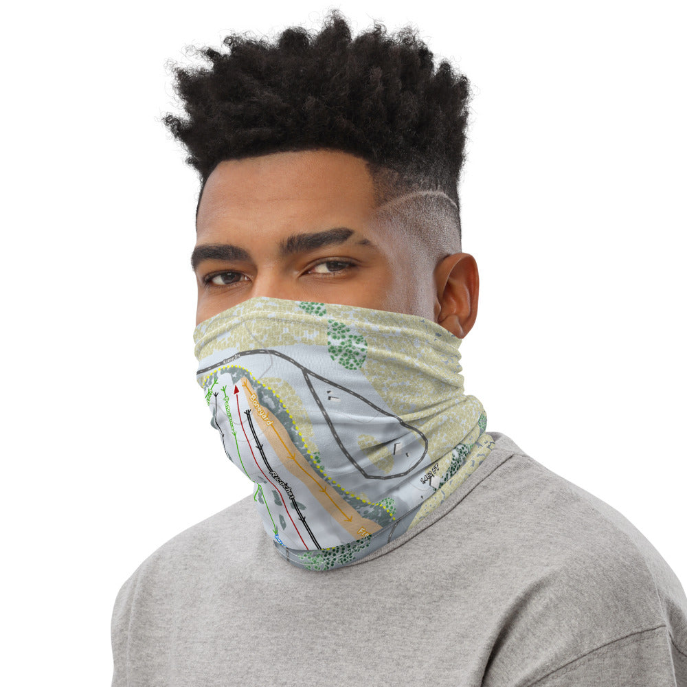 Pine Mountain, Michigan Ski Trail Map Printed Neck Gaiter - Powderaddicts