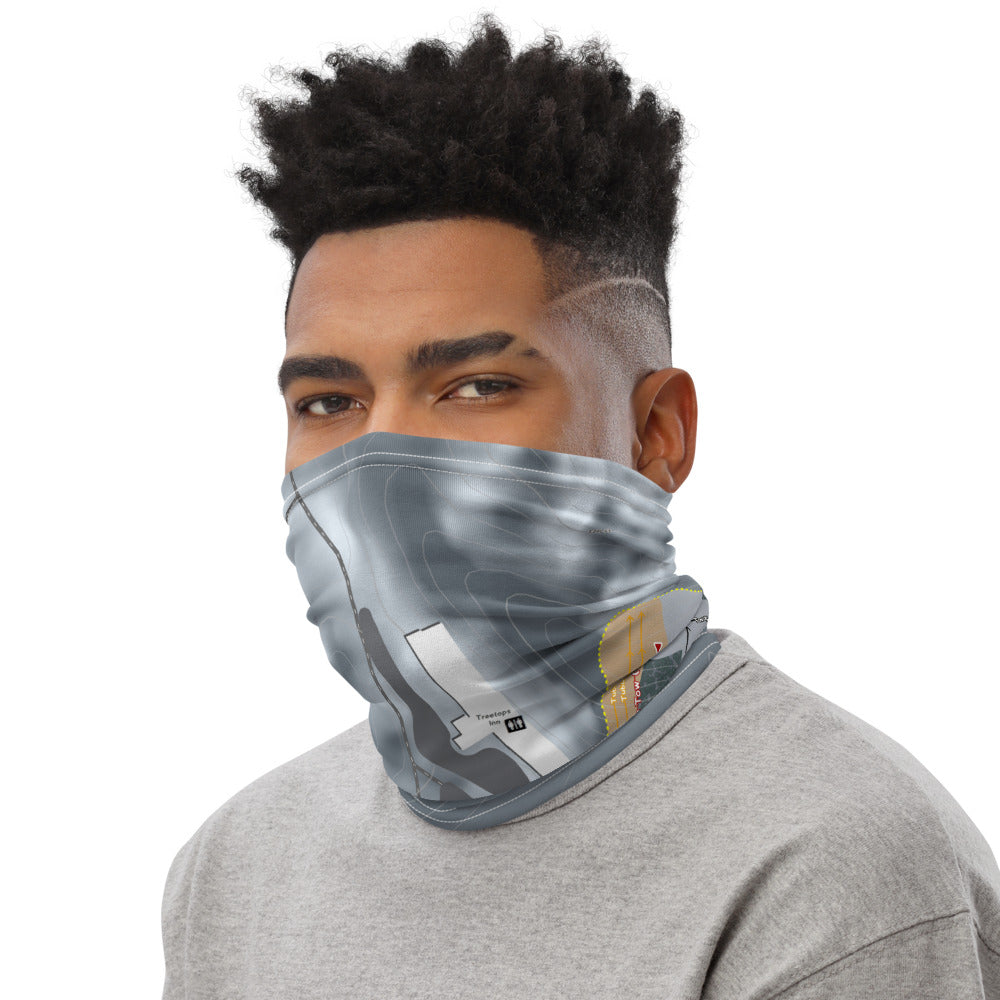 Treetops, Michigan Ski Trail Map Printed Neck Gaiter - Powderaddicts