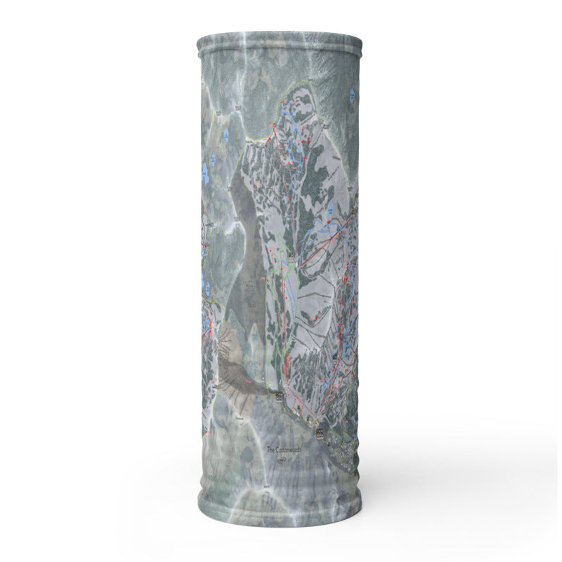 The Cottonwoods, Utah Ski Trail Map Printed Neck Gaiter - Powderaddicts