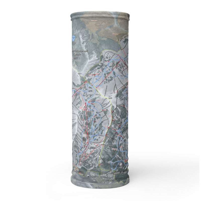 Little Cottonwood Canyons, Utah Ski Trail Map Printed Neck Gaiter - Powderaddicts