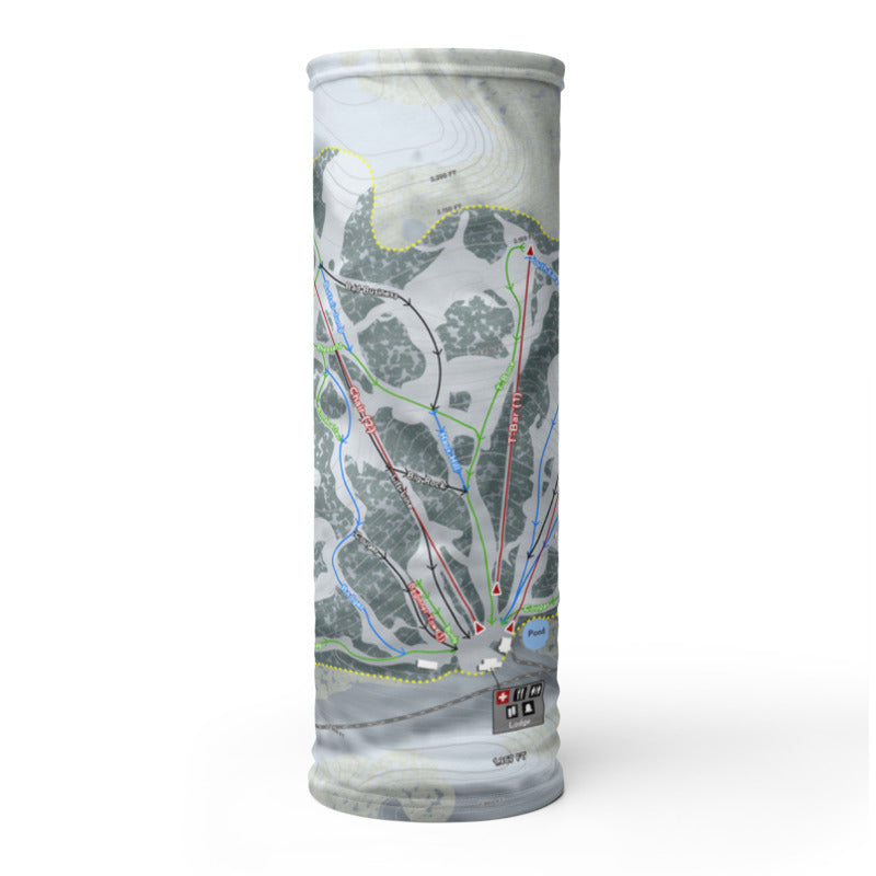 Huff Hills, North Dakota Ski Trail Map Printed Neck Gaiter - Powderaddicts