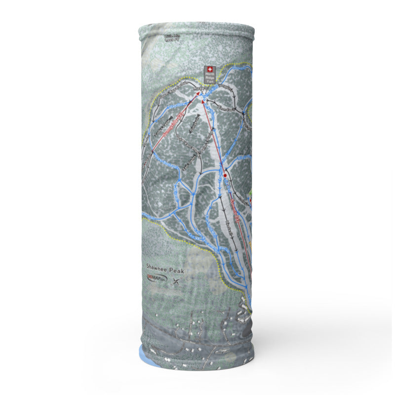 Shawnee Peak, Maine Ski Trail Map Printed Neck Gaiter - Powderaddicts