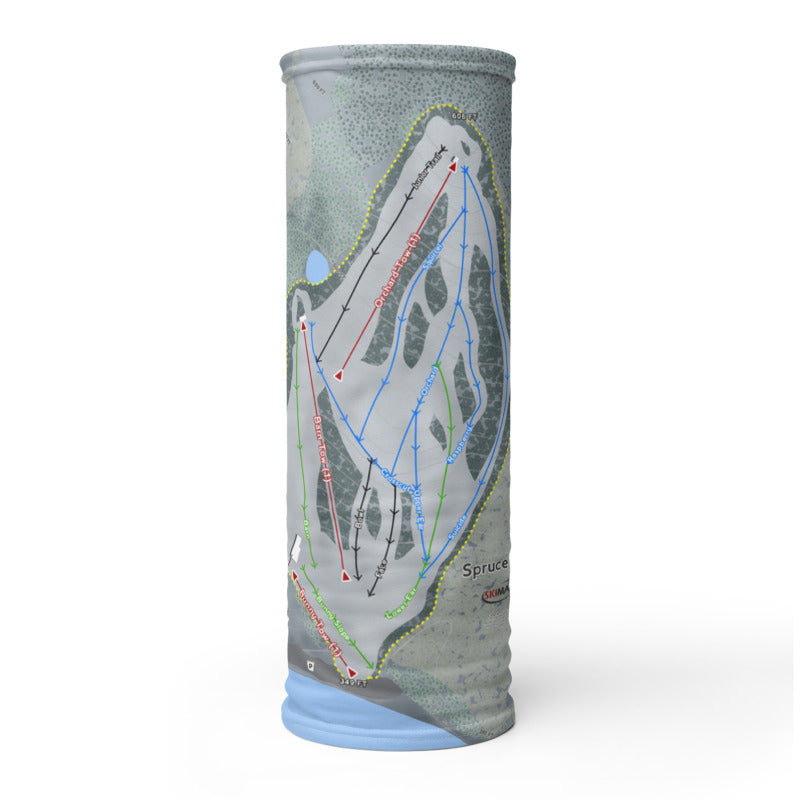 Spruce Mountain, Maine Ski Trail Map Printed Neck Gaiter - Powderaddicts