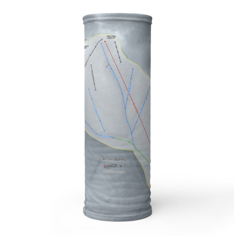 Arctic Valley, Alaska Ski Trail Map Printed Neck Gaiter - Powderaddicts