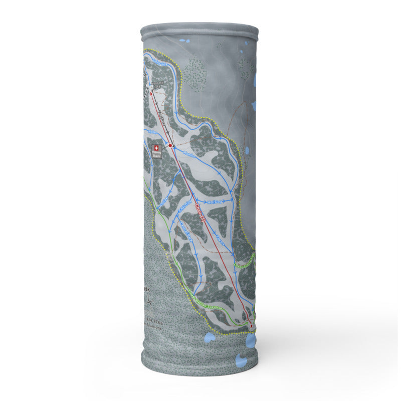 Mt Eyak, Alaska Ski Trail Map Printed Neck Gaiter - Powderaddicts
