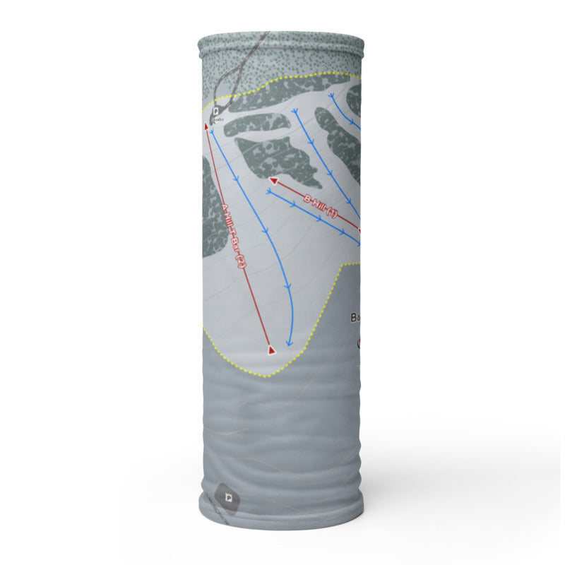 Badger Mountain, Washington Ski Trail Map Printed Neck Gaiter - Powderaddicts
