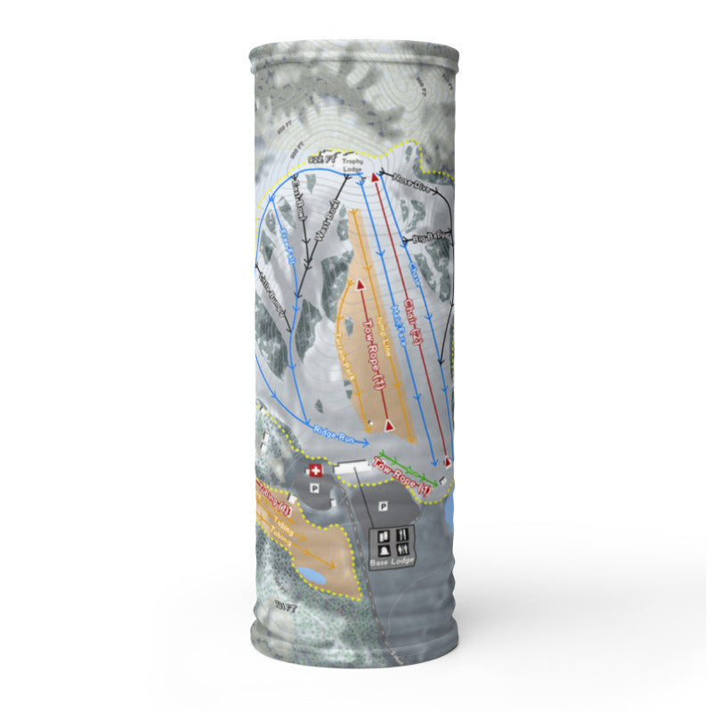 Mont Du Lac, Wisconsin Ski Trail Map Printed Neck Gaiter - Powderaddicts