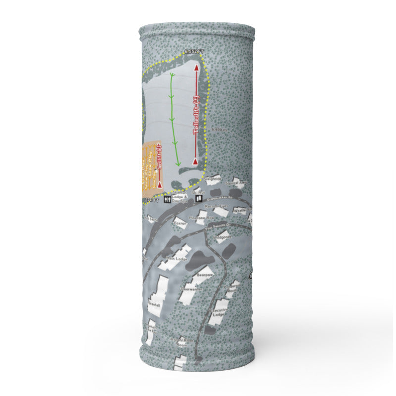 Granlibakken, California Ski Trail Map Printed Neck Gaiter - Powderaddicts