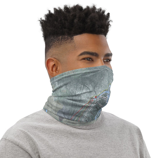 Whiteface, New York Ski Trail Map Printed Neck Gaiter - Powderaddicts