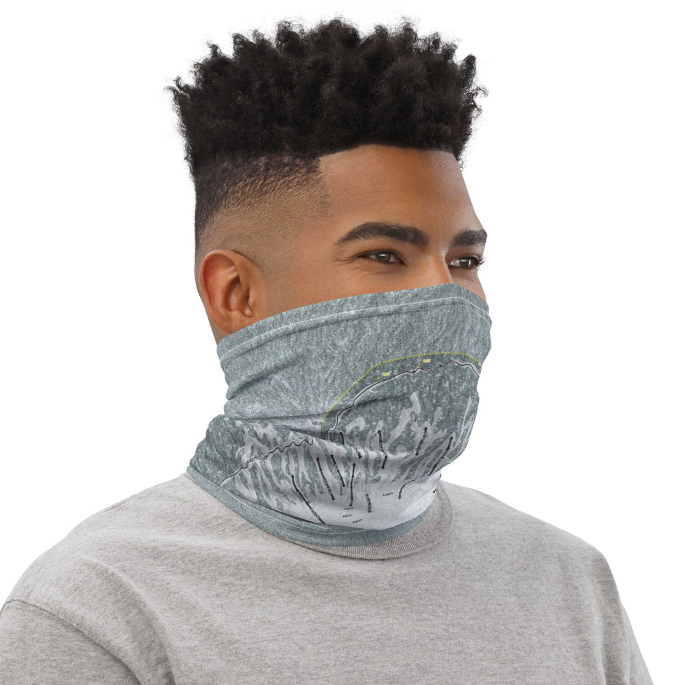 Mt Bachelor, Oregon Ski Trail Map Printed Neck Gaiter - Powderaddicts