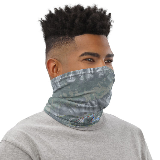 Telluride, Colorado Ski Trail Map Printed Neck Gaiter - Powderaddicts