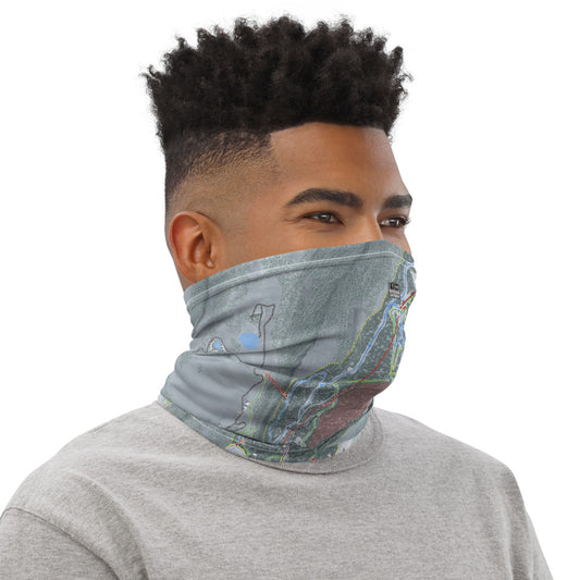 Yellowstone Club, Montana Ski Trail Map Printed Neck Gaiter - Powderaddicts