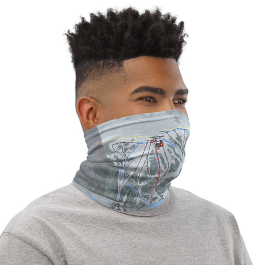 Tamarack, Idaho Ski Trail Map Printed Neck Gaiter - Powderaddicts