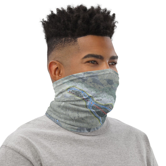 Lutsen Mountains, Minnesota Ski Trail Map Printed Neck Gaiter - Powderaddicts