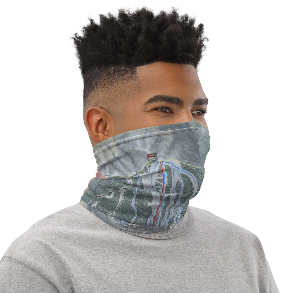 Snowmass, Colorado Ski Trail Map Printed Neck Gaiter - Powderaddicts