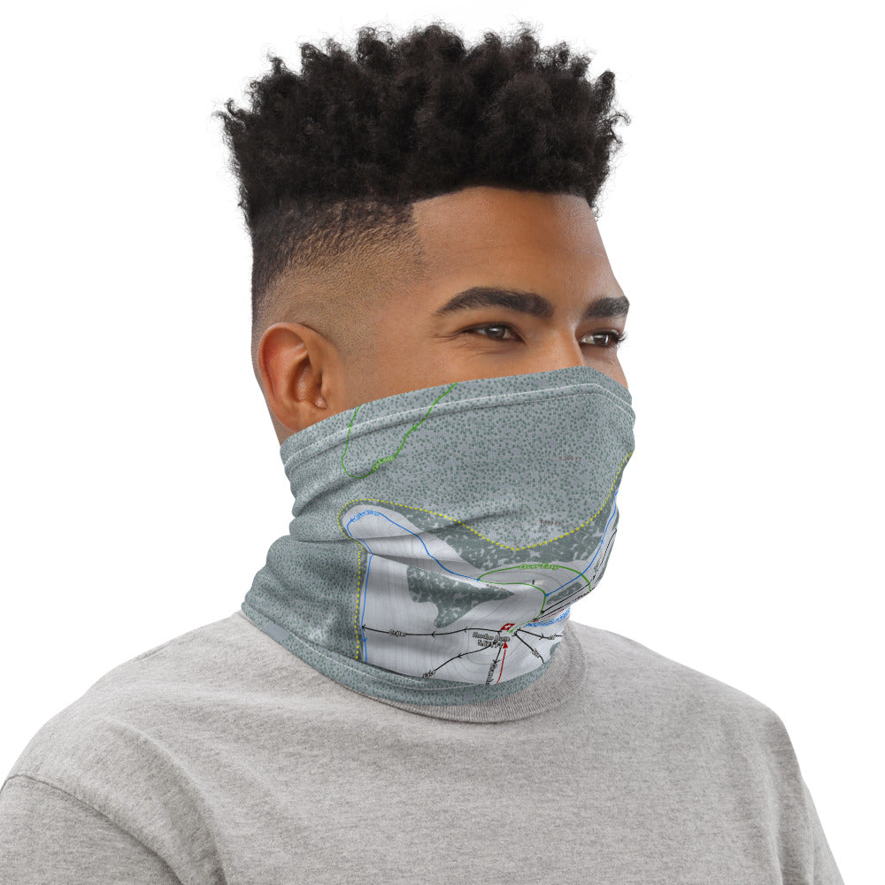 Hoodoo, Oregon Ski Trail Map Printed Neck Gaiter - Powderaddicts