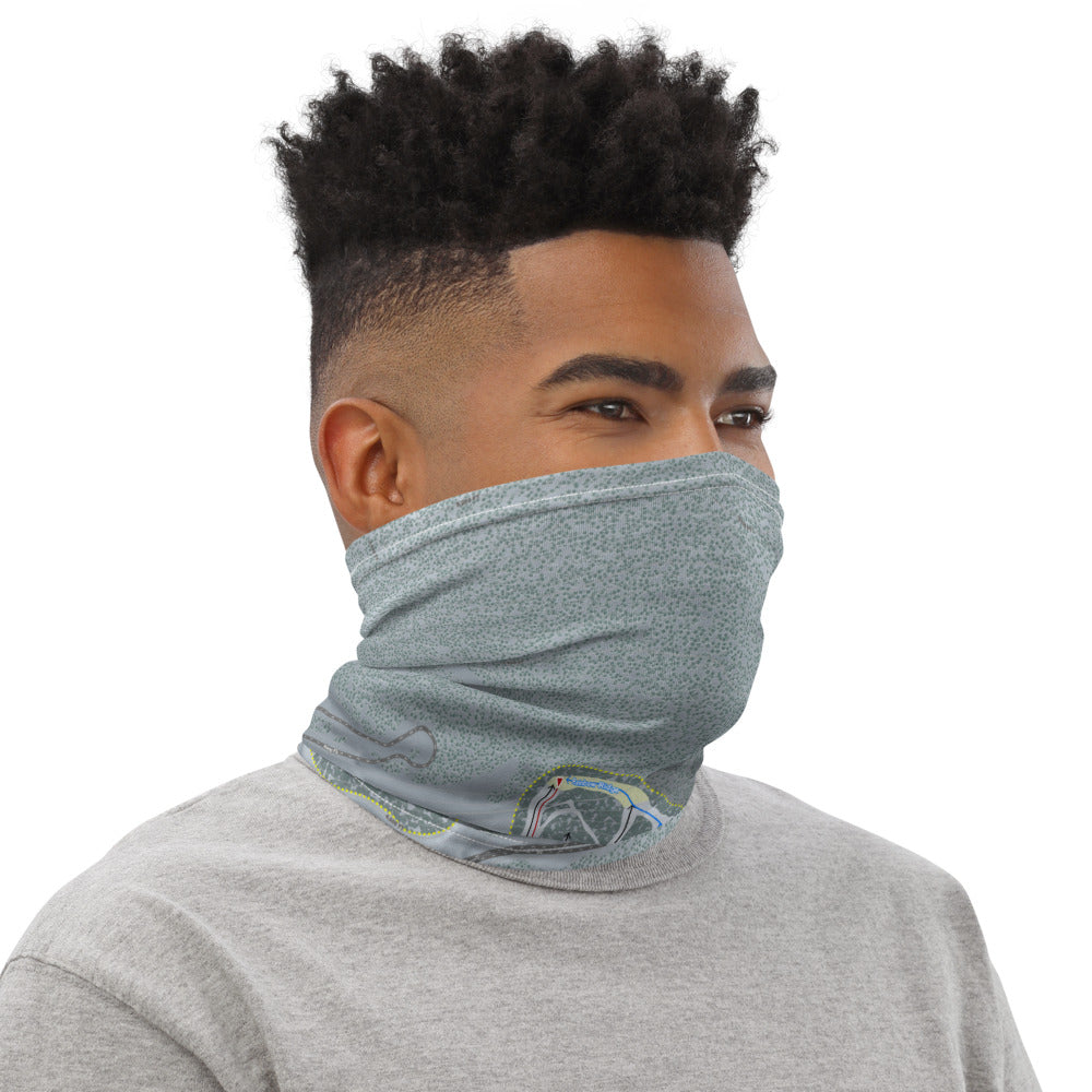 Lookout Pass, Idaho Ski Trail Map Printed Neck Gaiter - Powderaddicts