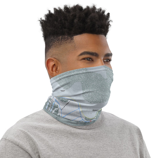Great Divide, Montana Ski Trail Map Printed Neck Gaiter - Powderaddicts