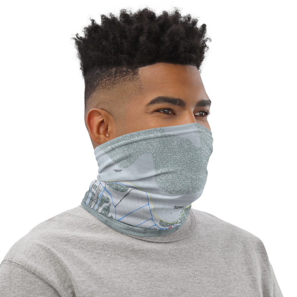 Great Divide, Montana Ski Trail Map Printed Neck Gaiter - Powderaddicts