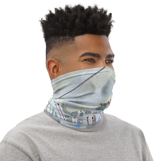 Bottineau, North Dakota Ski Trail Map Printed Neck Gaiter - Powderaddicts