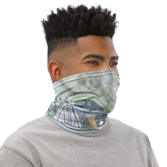 Frost Fire, North Dakota Ski Trail Map Printed Neck Gaiter - Powderaddicts